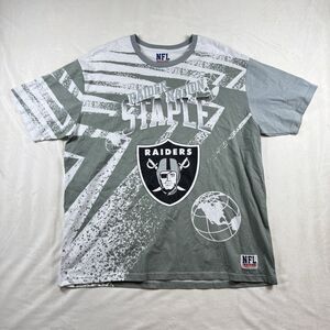 NFL Staple Pigeon Las Vegas Raiders T-Shirt Men's 2XL Graphic All Over Print NWT